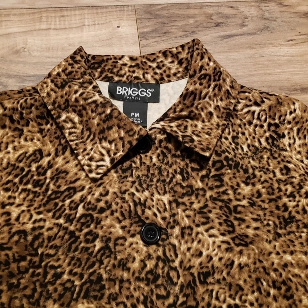 Womens Briggs Petite Cheetah Jacket Blazer Size PM - Picture 7 of 15